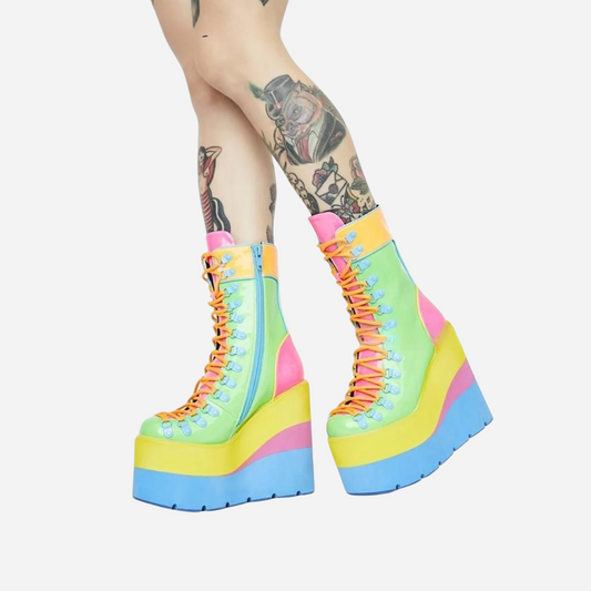 Rainbow Platform Boots