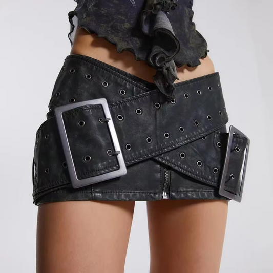 Grunge Zipper Mini Skirt