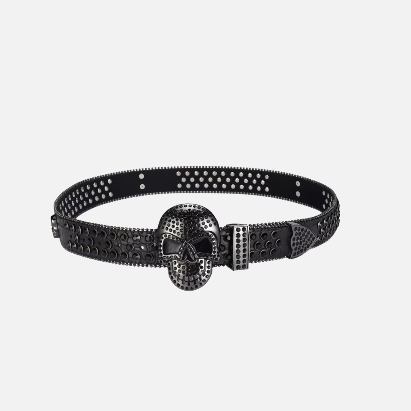 Ceinture cloutée avec tête de mort