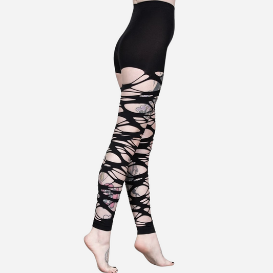 Shredded Strappy Leggings