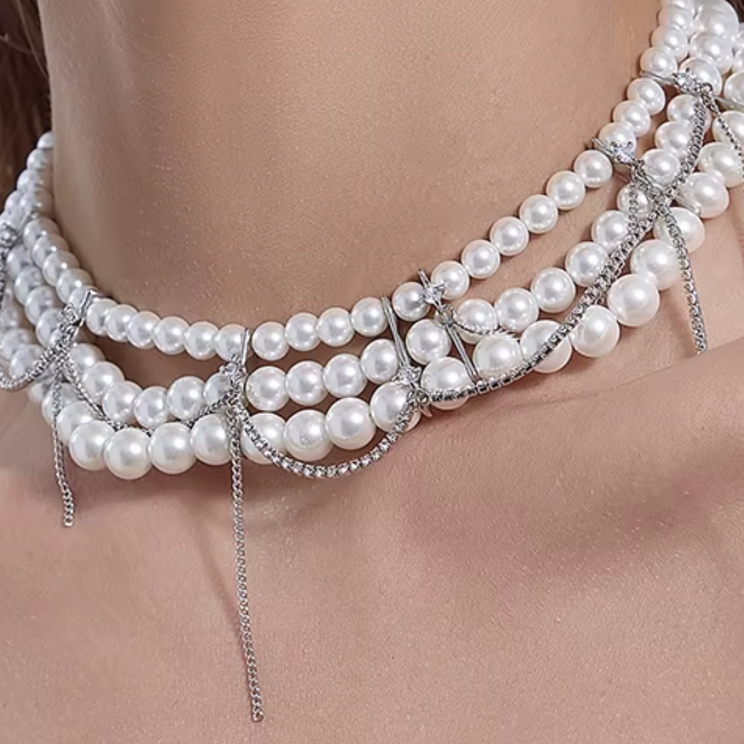 Pearl choker necklace