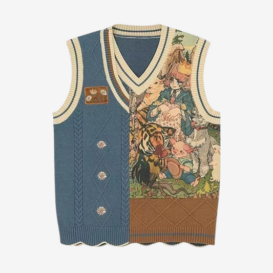 Forest Tale Sleeveless Sweater