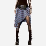 Checkered Asymmetric Skirt