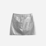 Silver Metallic Mini Skirt