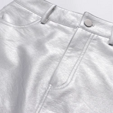 Silver Metallic Mini Skirt