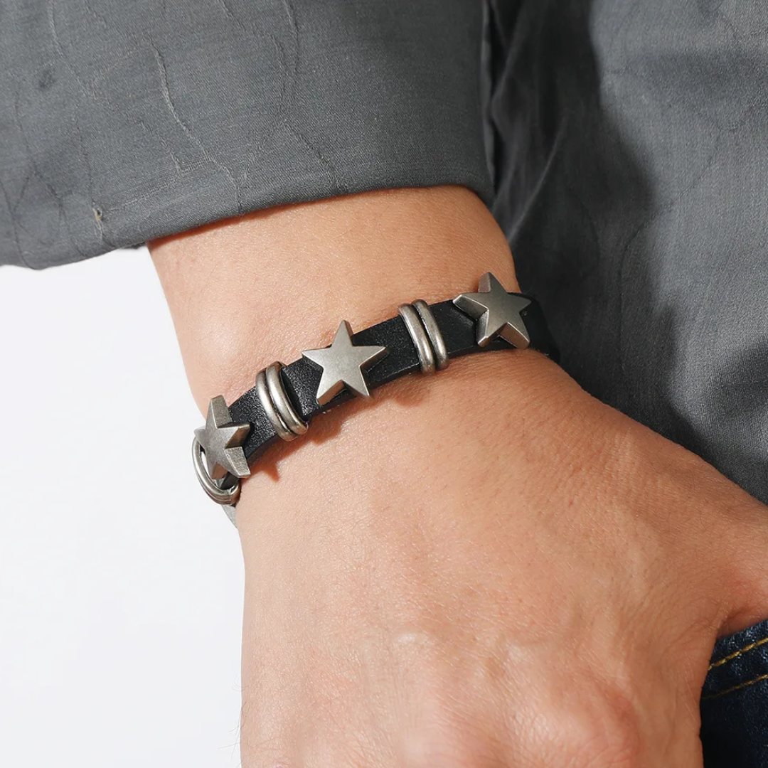 Star Leather Alloy Bracelets